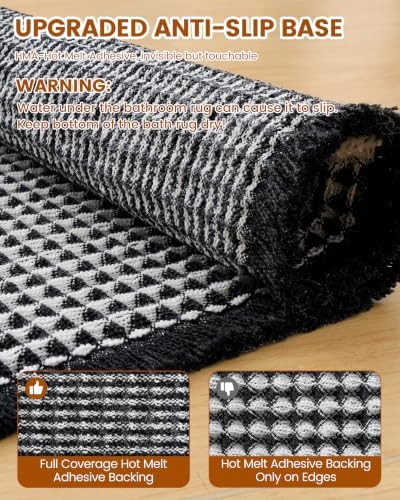 Smiry Waffle Bath Mat 47X24, Soft Absorbent Bathroom Rugs - Image 6
