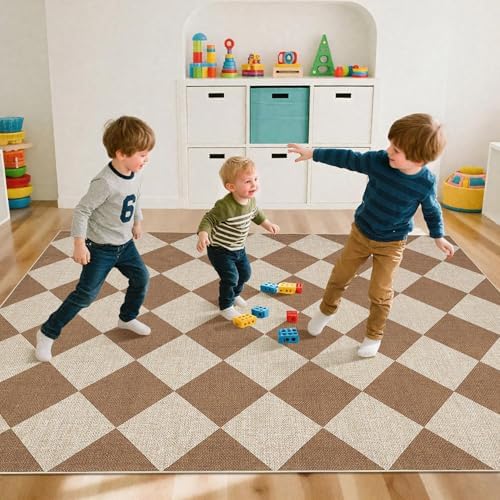 Garvee Modern Diamond Living Room Rugs 6x9 Easy Jute Balcony Rugs - Image 5