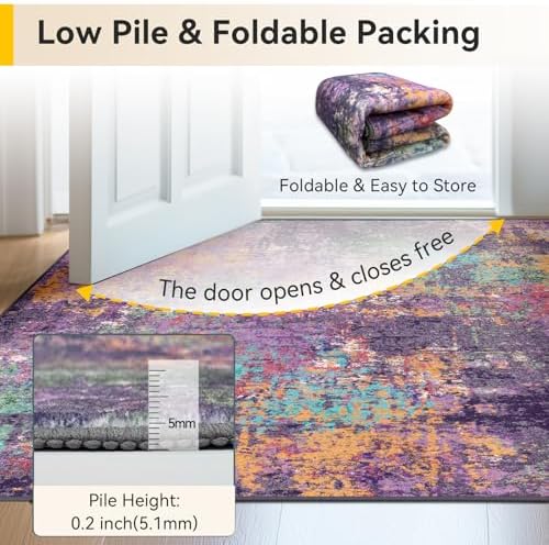RELEANY Washable 6'x9' Abstract Area Rug - Image 6