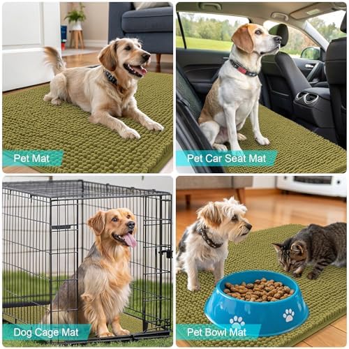 OLANLY Dog Door Mat for Muddy Paws 40x32, Super Absorbent Chenille Mud Mat - Image 7