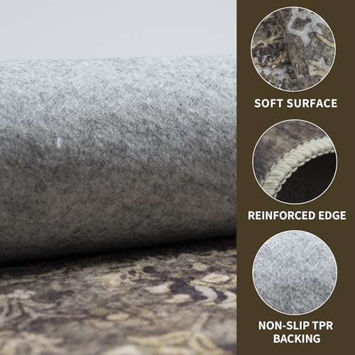 9x12 Vintage Washable Area Rug - Image 6