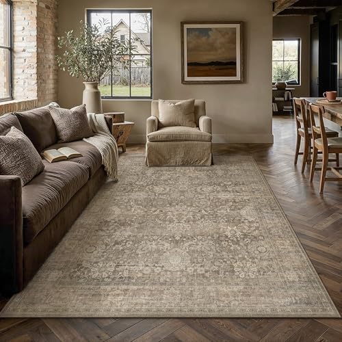 HUGEAR Area Rugs 6x9 Light Brown Vintage Rug - Image 2