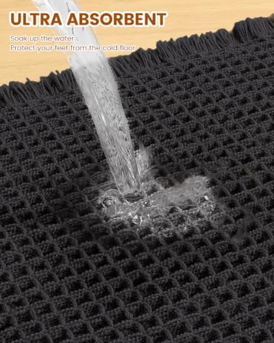 Smiry Waffle Bath Mat 47X24, Extra Soft Absorbent Bathroom Rugs - Image 5