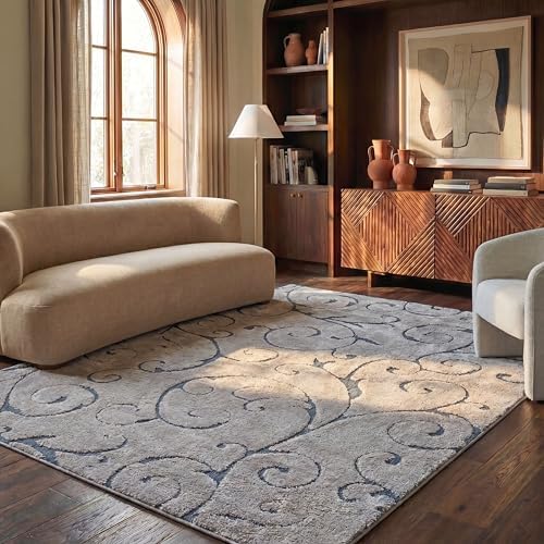 SAFAVIEH Florida Shag Rug 11'x15', Soft Plush Grey & Light Blue SG455-1160 - Image 6