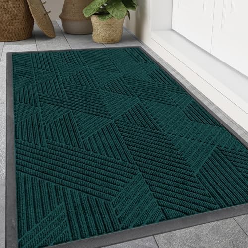 Smiry Front Door Mat Outside Entrance, Low Profile Rubber Doormat by Smiry