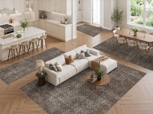 2×3 Small Vintage Washable Area Rug, - Image 6