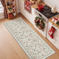 2x5 Christmas Runner Rug for Hallway, Washable Kitchen Rugs by Restydon