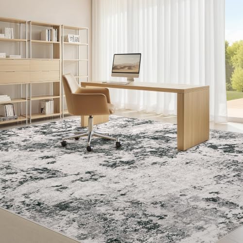 5x8 Area Rugs Abstract Washable Living Room Rug, Dark Grey - Image 7