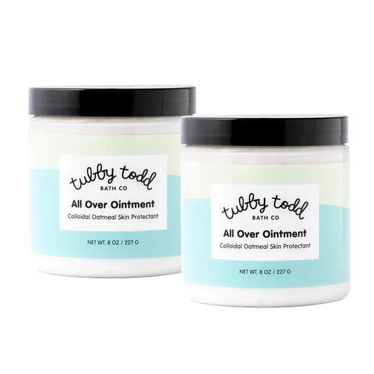 TUBBY TODD All Over Ointment Baby Eczema Cream, Everyday Multi-Purpose Baby Skin Relief Cream, Sensitive and Dry Skin, Rash & Irritation - Steroid & Gluten Free, Fragrance-Free, 8 oz, 2 Pack