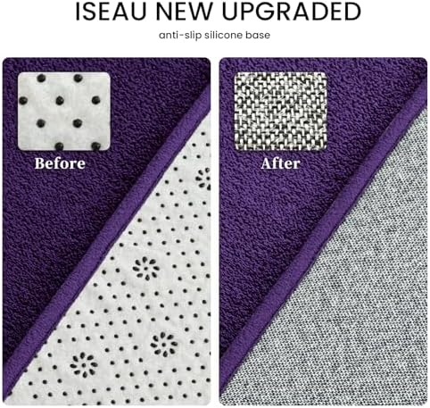 ISEAU Oval Bedroom Rug 2.6x5 Non-Slip Washable Runner - Image 3