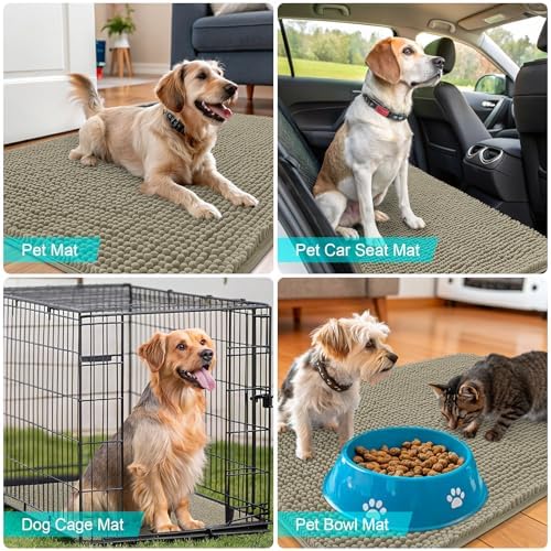 OLANLY Dog Door Mat for Muddy Paws 47x17, Super Absorbent Chenille Mud Mat - Image 7