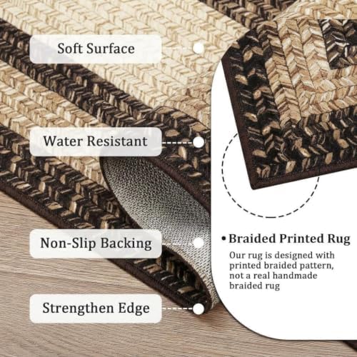 RUGSREAL 6ft Round Rug Washable Geometric Living Room Bedroom Circle Rugs - Image 4