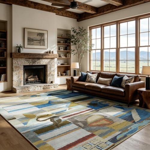 8x10 Modern Abstract Washable Area Rug - Image 5