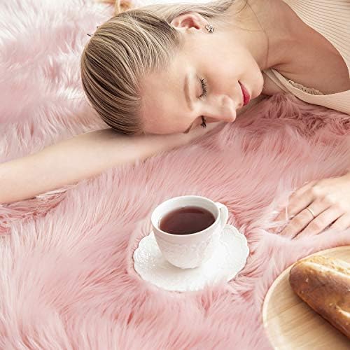 Ashler faux fur rug, Fluffy Shaggy Area Rug Ultra Soft 3 x 5 Feet Rectangle Fur - Image 4