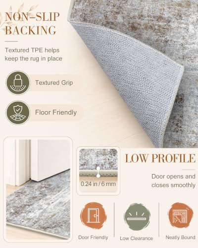 OLANLY 2x6 Washable Runner Rug, Soft Non Slip Carpet - Image 7