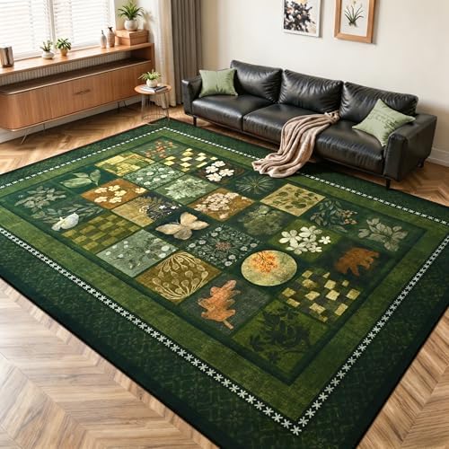 Tepook 8x10 Dark Green Area Rugs by Tepook