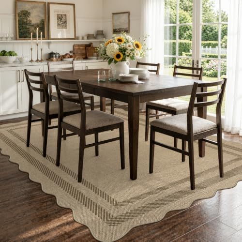 LIVEBOX Scalloped Easy Jute 6x9 Outdoor Rug, Washable Indoor Outdoor Area Rugs - Image 4