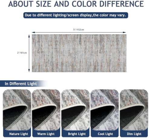 2x5 Washable Runner Rugs，Modern Abstract Rug Runner, Ultra-Thin Kitchen Runner - Image 2