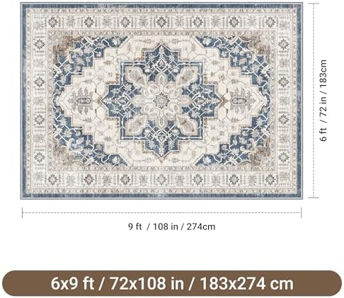 befbee 6x9 Washable Area Rug, Non Slip Rug - Image 2