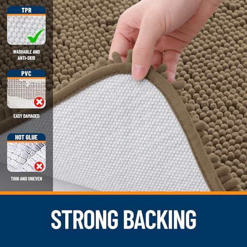 OLANLY Large Bathroom Rugs 59x35, Extra Soft Absorbent Chenille Bath Rugs - Image 6