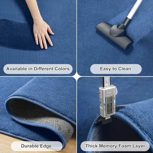 Amearea Modern Washable Runner Rugs, 2x3 Feet Blue Bedroom Runner Rug - Image 5