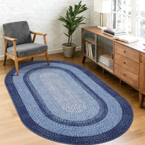 RUGSREAL Modern 3x5 Oval Rug Washable Rug - Image 2