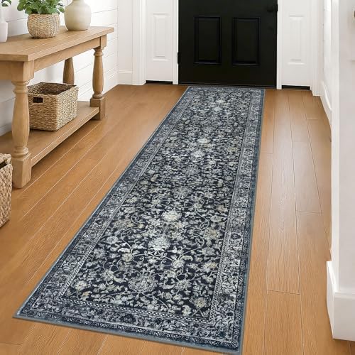 KILOCOCO 2x8 ft Runner for Hallway Washable Runner Rug, Midnight Navy by Kilococo