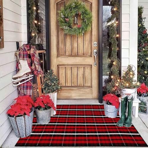 Christmas Plaid Outdoor Rug, Layering Rug - Image 2