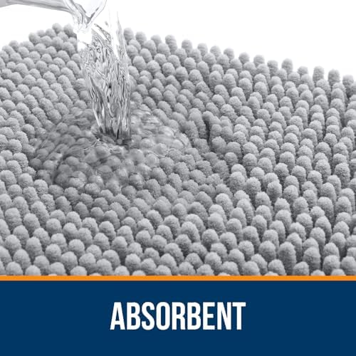 OLANLY Toilet Rugs U-Shaped 20x20, Soft Absorbent Chenille Contour Rugs - Image 4