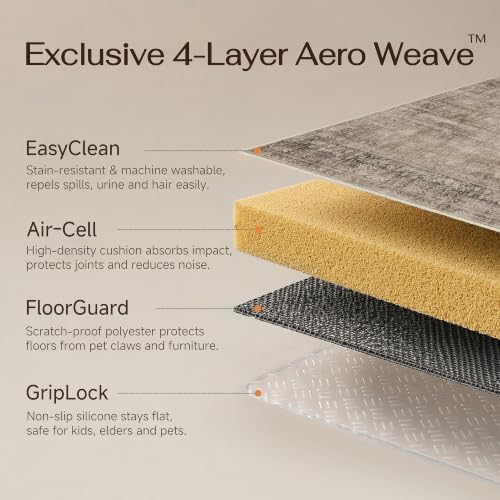 HUGEAR Taupe 9x12 Neutral Area Rugs - Image 4