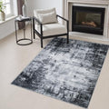 Area Rug Living Room: 3x5 Modern Washable Soft Carpet Dark Black by FXRHLP