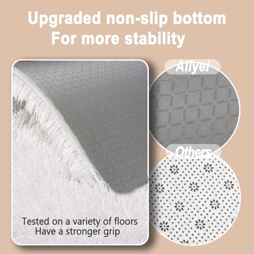 Soft Runner Rugs for Bedroom Hallways Washable, 2 Packs 2x6 White - Image 2