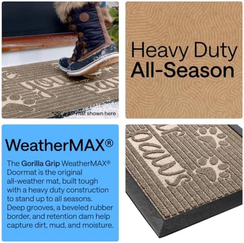GORILLA GRIP WeatherMAX Door Mat, Indoor Outdoor Use - Image 3