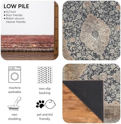 Keen Home Design Vintage Washable Area Rug, Non-Slip Low Pile - Image 7
