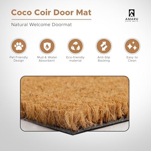 Coir Welcome Mat, 17 x 29 in - Image 4