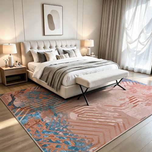 Toneed Washable 6x9 Abstract Area Rugs - Image 2