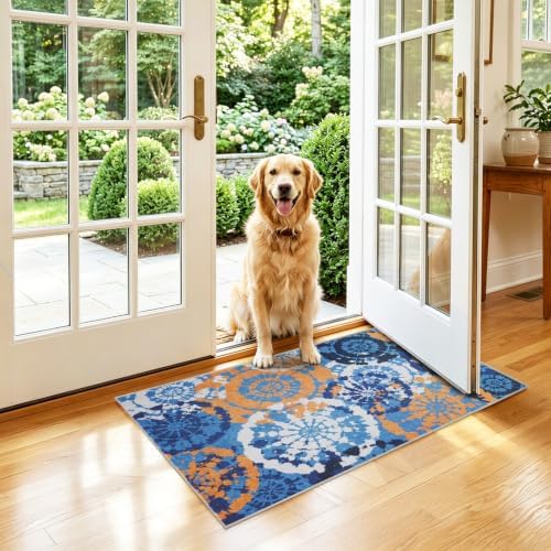 Washable 2x3 Entry Rug, Boho Small Throw Rugs by Quntue