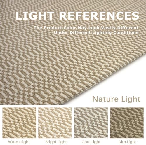 KOZYFLY Washable Runner Rug, 2x6 Ft, Sand/Ivory - Image 3