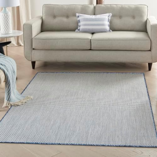 Nourison Home Courtyard Ivory Blue 5' x 7' Area Rug by NourisonHome