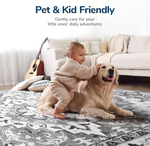 Lessymo Washable Area Rugs 6x9, Boho Soft Carpets - Image 5