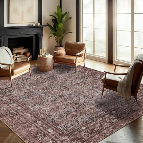 CHAMPLANT Washable Area Rug 10'x14' Boho Design Non-Shedding Easy Care Ideal by CHAMPLANT