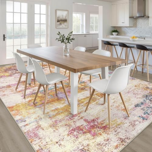 LOONGRUG 6x9 Area Rug Washable Neutral Moder Living Roomn Rug Multi Gold - Image 5