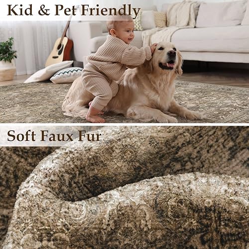 HUGEAR 9x10 Washable Area Rug for Living Room - Image 3