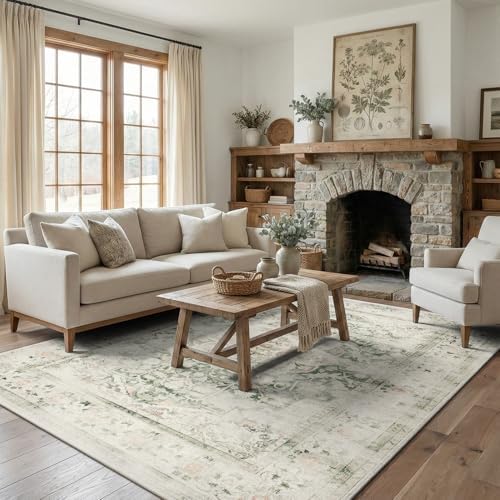 DCX Washable 5x7 Area Rug Distressed Vintage Rug - Image 2