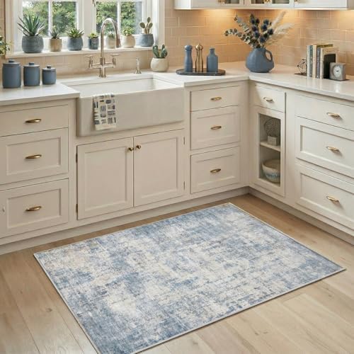 2x3 Area Rug Washable Abstract: Non Slip Throw Rugs - Image 3