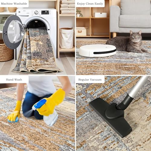 Toneed Washable 2x6 Non-Slip Abstract Runner Rug - Image 7