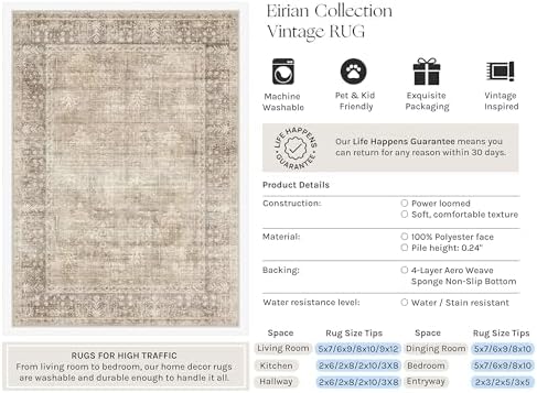 HUGEAR Beige 4x4 Neutral Round Rugs - Image 3