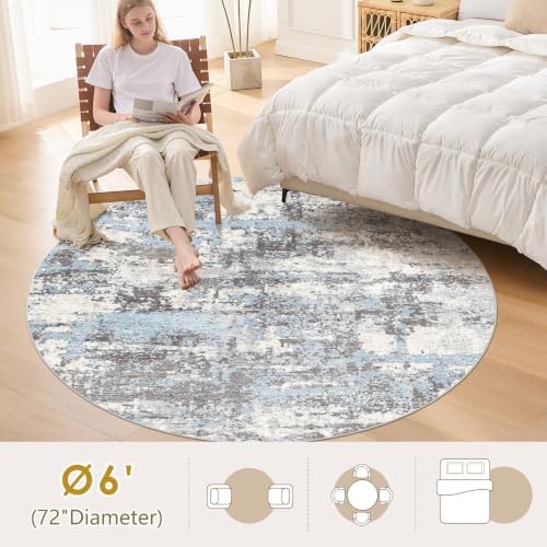 6ft Round Rug, Circle Area Rugs - Image 4