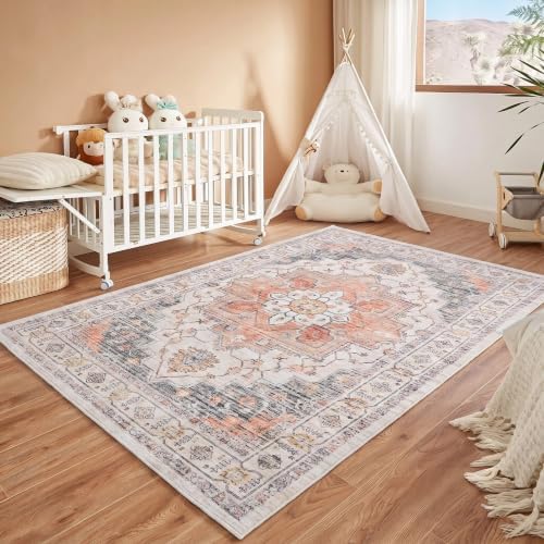Temedara Washable Rug 4'x6', Non Slip Area Rugs - Image 3