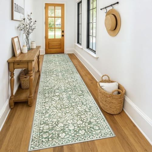 Vintage Washable Runners for Hallway 3x14 Runner Rug Non Slip by SILOLOOM